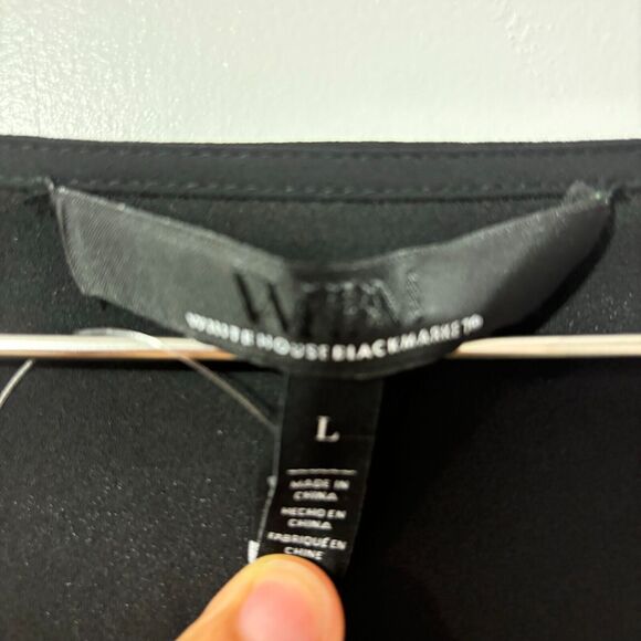 White House Black Market Women's Black Kimono EC Laser Cut Floral Large - Picture 4 of 12